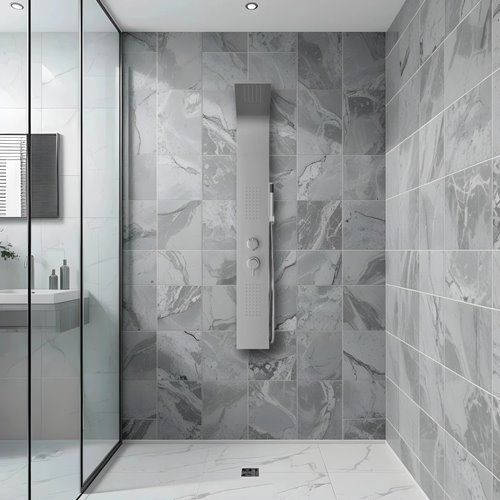 Panel natryskowy z hydromasażem kolor srebrny Alto Corsan zdjęcie 6