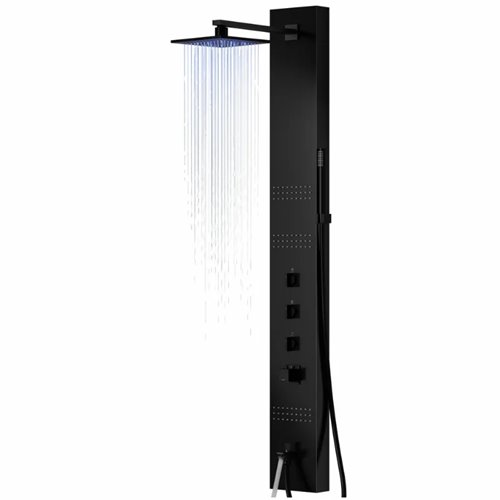 Panel prysznicowy Corsan Neo LED czarny