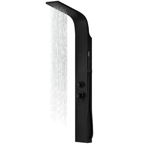 Czarny panel prysznicowy Corsan Alto LED