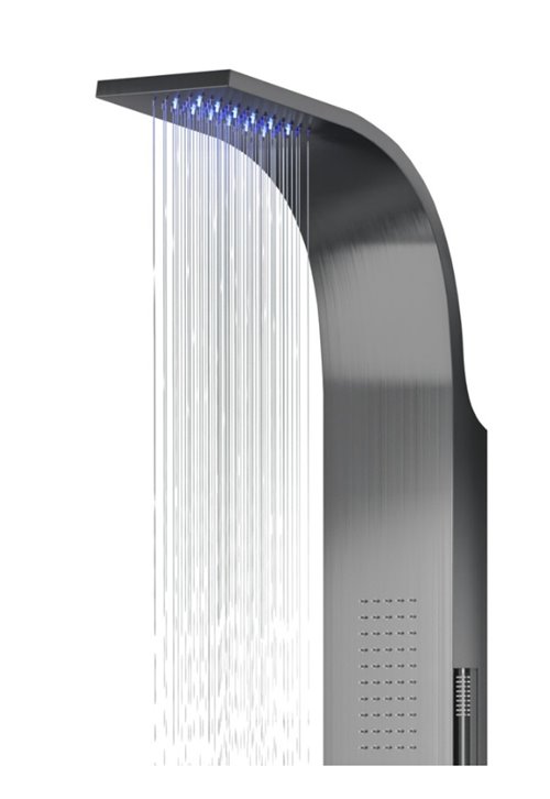 Stalowy panel prysznicowy Corsan Samsara LED
