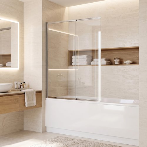 Parawan wannowy rozsuwany chrom 120 cm Dario Rea zdjęcie 5