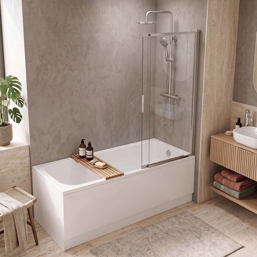 Parawan wannowy rozsuwany chrom 120 cm Dario Rea zdjęcie 6