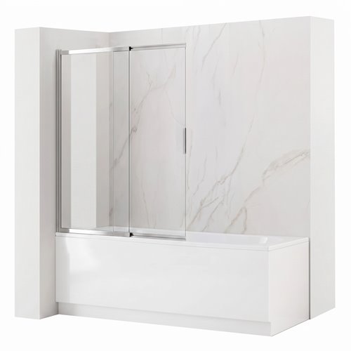 Parawan wannowy rozsuwany chrom 80 cm Dario Rea