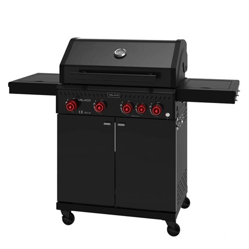 Grill gazowy ZEUS-C kolor czarny ruszt żeliwny moc 14,5 kW + pokrowiec + palnik boczny + LED zdjęcie 6