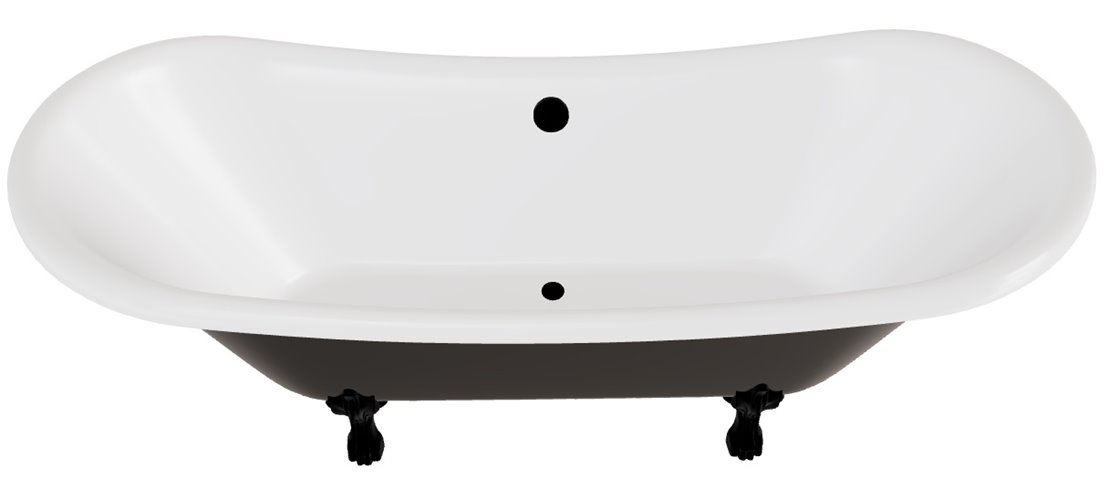 Wanna wolnostojąca czarno-biała 190 cm czarne łapy Amelia B&W Besco WKA-190+BWB