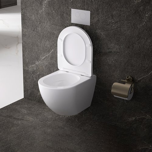 Biała miska wc wisząca Rimless NERO-WH-03 Tornado Hydrosan
