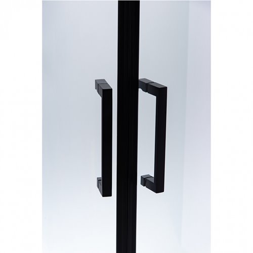 Czarna kabina prysznicowa półokrągła 90x90 drzwi rozsuwane BS01B