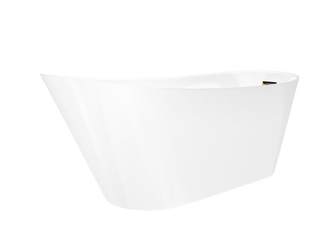 Wanna wolnostojąca Corsan Estella 160 cm korek klik-klak złoto szczotkowane