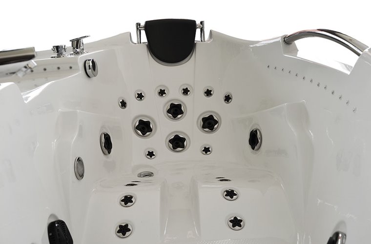 Wanna z hydromasażem narożna prawa 135x135 cm MUS-1085