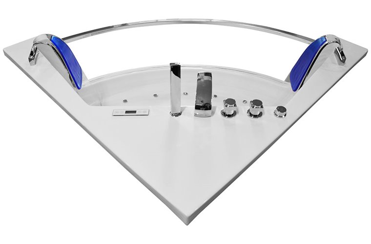 Wanna z hydromasażem przeszklona narożna 141x141 cm MO-0053N