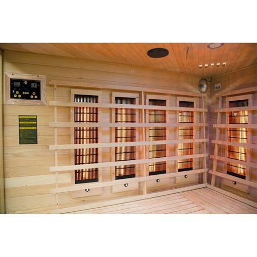 Sauna na podczerwień 6-osobowa 180x180 cm grzejniki kwarcowe i karbonowe Alta7 Infrared