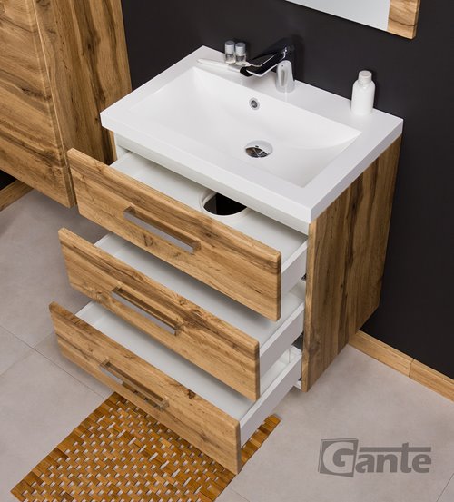 Szafka łazienkowa wisząca z umywalką 60/39/3 seria Fokus NE