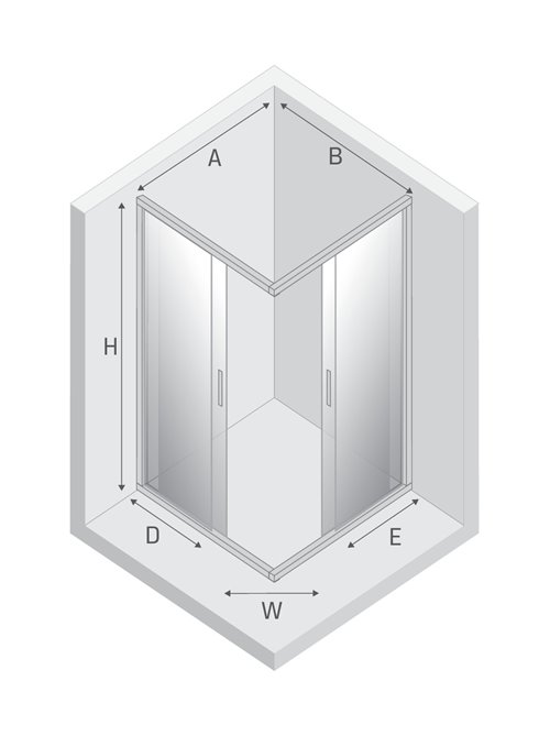 Kabina prysznicowa prostokątna 80x100 K-0491 New Praktic New Trendy