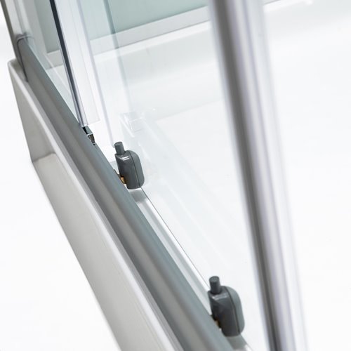 Kabina prysznicowa zabudowana kwadratowa 100x100 cm profil szczotkowany LISA