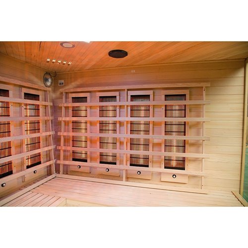 Sauna na podczerwień 6-osobowa 180x180 cm grzejniki kwarcowe i karbonowe Alta7 Infrared