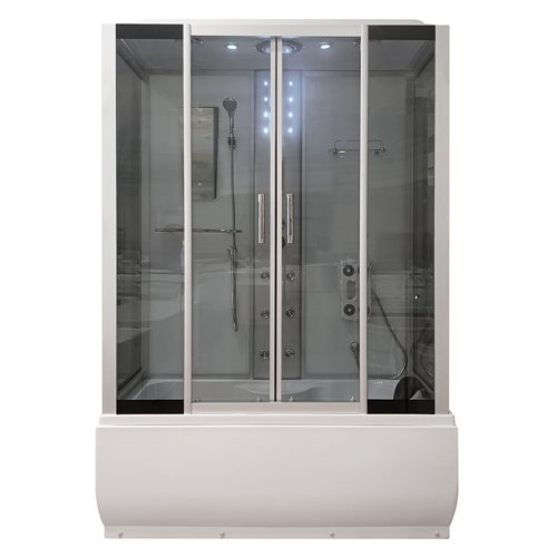 Prostokątna kabina z hydromasażem jasny środek 150x83 cm MO-02005B