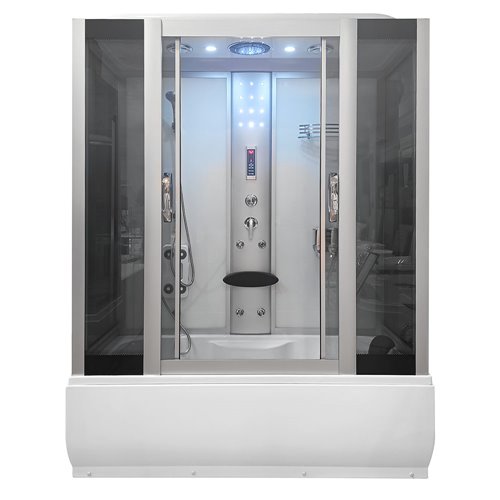 Prostokątna kabina z hydromasażem jasny środek 170x90 cm MO-0611B