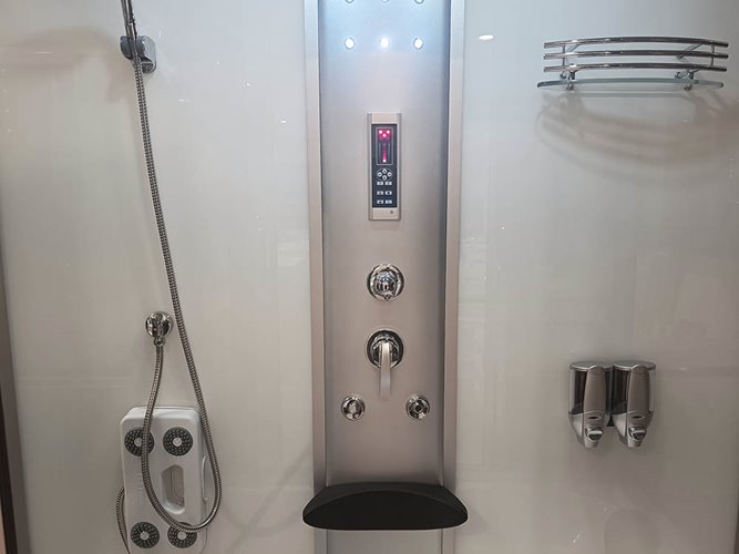 Prostokątna kabina z hydromasażem jasny środek 170x90 cm MO-0611B zdjęcie 3