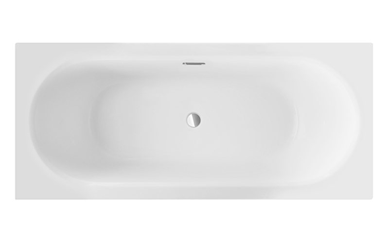 Prostokątna wanna do zabudowy Vitae Slim+ Besco 160 cm komplet syfon+ przelew