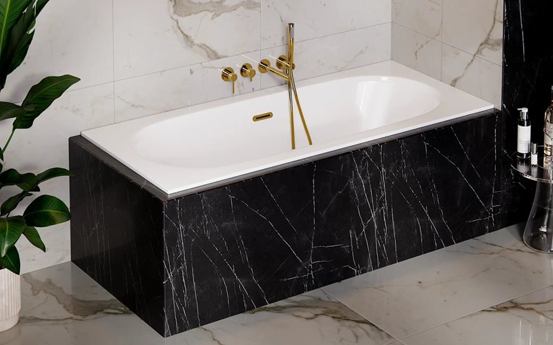 Prostokątna wanna do zabudowy Vitae Slim+ Besco 160 cm komplet syfon+ przelew zdjęcie 2