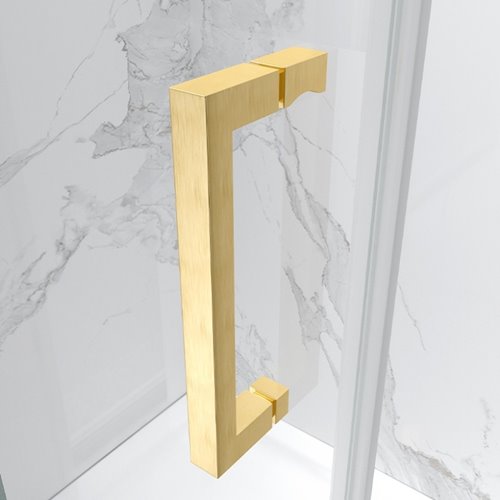 Złote szczotkowane drzwi prysznicowe do wnęki 95-100 cm rozsuwane szkło 8 mm ZES-KZ09A-GL-BR-100 zdjęcie 6