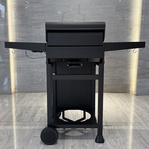 Grill gazowy APOLLO-A kolor czarny ruszt żeliwny moc 8,5 kW + pokrowiec + palnik boczny