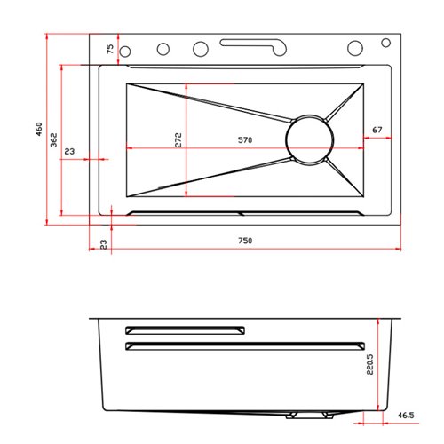 Zlewozmywak kuchenny stalowy jednokomorowy złoty ARGOS 75X46 ASI 304