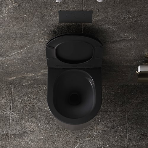 Czarna matowa miska wc wisząca Rimless Elite Tornado ELITE-MTB-03 Hydrosan