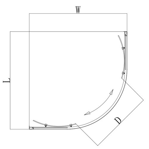 Kabina prysznicowa półokrągła 90x90 drzwi rozsuwane KZ101B