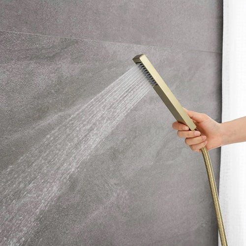 Złota szczotkowana bateria wannowa wolnostojąca Carat Rea