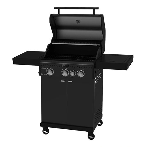 Grill gazowy ZEUS-B kolor czarny ruszt żeliwny moc 11,5 kW + pokrowiec + palnik boczny zdjęcie 9