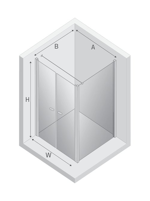Kabina prysznicowa 80X80 D-0144A/D-0091B-WP New Soleo New Trendy wspornik równoległy
