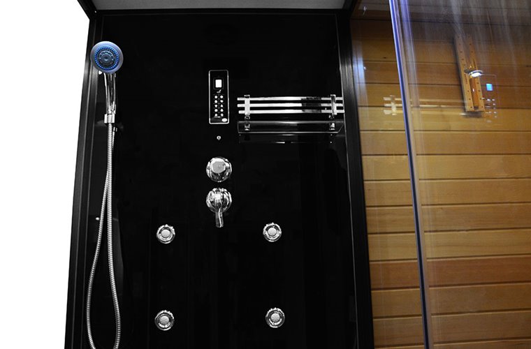 Sauno kabina prysznicowa prostokątna czarna 180x110 cm MO-1752B PRAWA TRIO