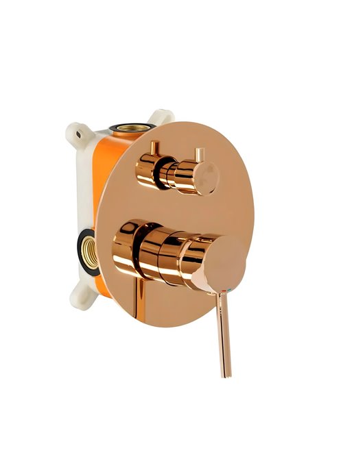 Miedziany połysk zestaw wannowy podtynkowy Lungo Rea