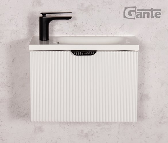 Szafka łazienkowa wisząca z umywalką biały mat 50 cm Fresco Gante
