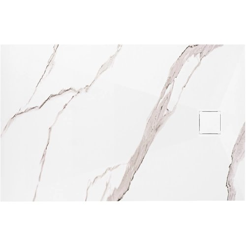 Brodzik prostokątny biały struktura kamienia smc 120x90 Magnum Carrara White Rea