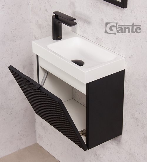 Szafka łazienkowa wisząca z umywalką czarny mat 40 cm Fresco Gante
