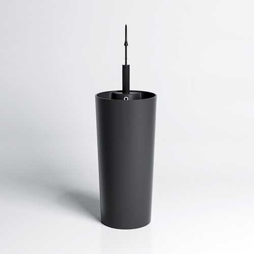 Umywalka wolnostojąca ceramiczna owalna czarny mat 85x40 cm LINO-MTB-400