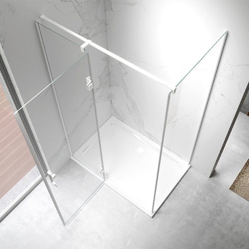 Biała kabina prysznicowa prostokątna drzwi uchylne 120x80 KZ02D