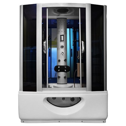 Prostokątna kabino wanna z hydromasażem + sauna 145x85 cm MO-09944AS