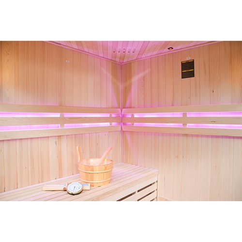 Sauna fińska 5-osobowa narożna 150x150 cm piec Harvia 6KW Bodo4