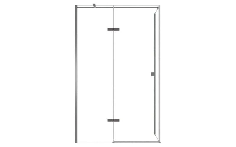Stal szczotkowana prostokątna kabina prysznicowa 120x80 lewa Pixa Besco PPL128-195GR zdjęcie 7