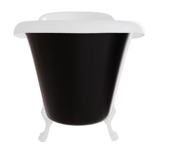 Wanna wolnostojąca czarno-biała 190 cm białe łapy Amelia B&W Besco WKA-190+BWW