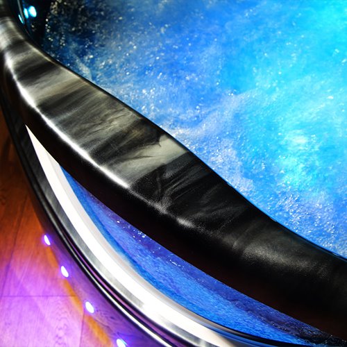 Czarna wanna z hydromasażem narożna 155x155 cm Eos 932 Hydrosan