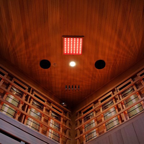 Sauna na podczerwień 6-osobowa 180x180 cm grzejniki kwarcowe i karbonowe Alta7 Infrared