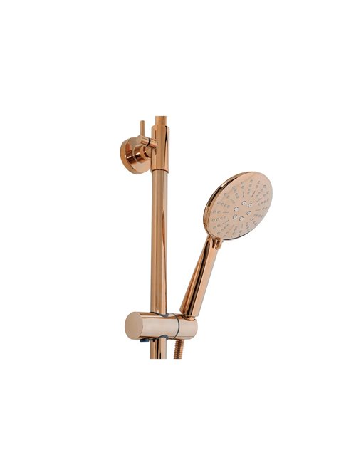 Miedziany zestaw prysznicowy z termostatem i wylewką Lungo Rea