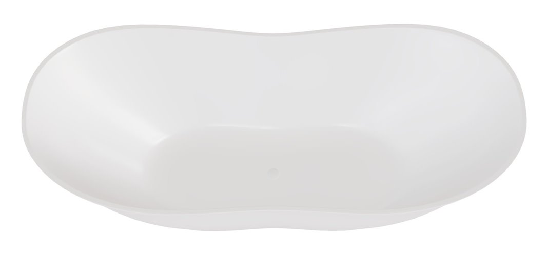 Matowa wanna wolnostojąca 170 cm + klik-klak biały Viya Matt Besco WMMB-170VKW