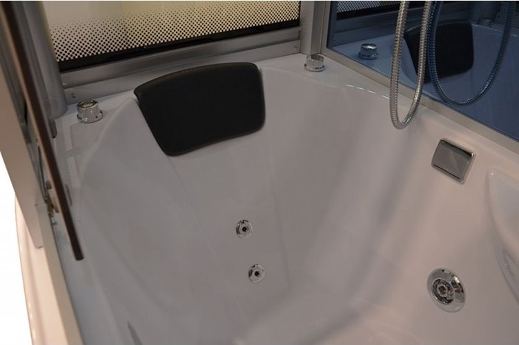 Prostokątna kabino wanna z hydromasażem + sauna 145x85 cm MO-09944AS