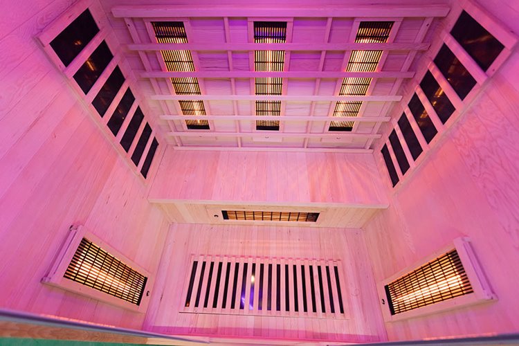 Sauna na podczerwień trzyosobowa panele sól himalajska 150X120X190CM MO-EA3R Infrared Mazur