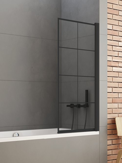 Czarny parawan nawannowy ruchomy szprosy 90x140 cm P-0049 New Soleo Black New Trendy